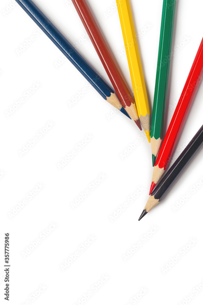 Color pencil with copy space isolated on whtie background Color pencil with copy space isolated on whtie background
