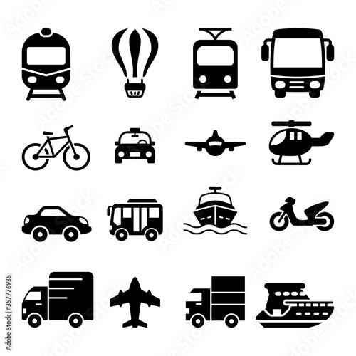 transportation icon set logo illustration design