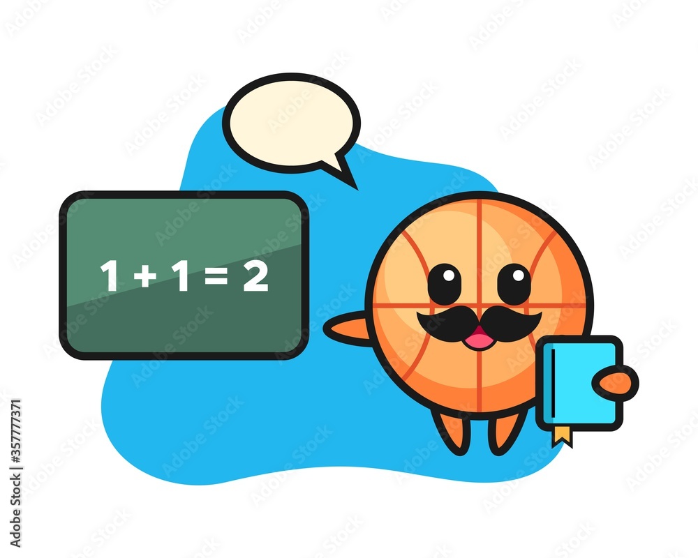 Basketball cartoon as a teacher