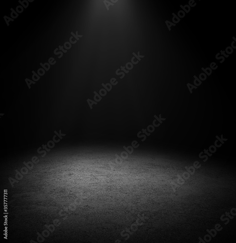 Dark Floor Background Black Empty Space for display your products, black Concrete Surface Ground Texture.