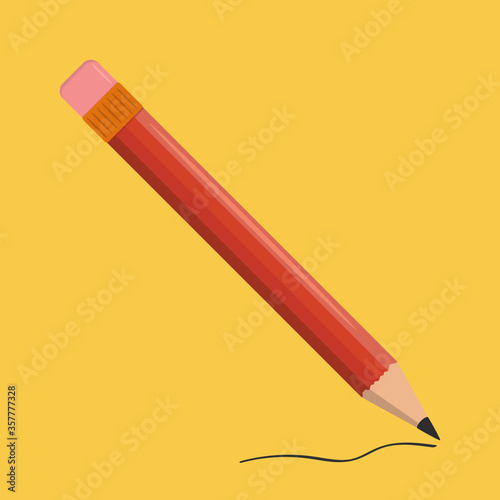 Vector illustration of a simple pencil with an eraser