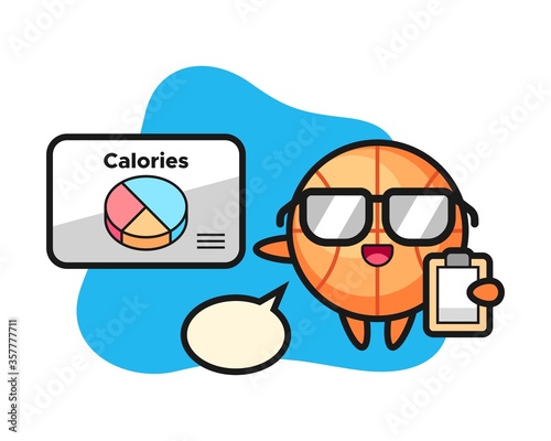 Basketball cartoon as a dietitian