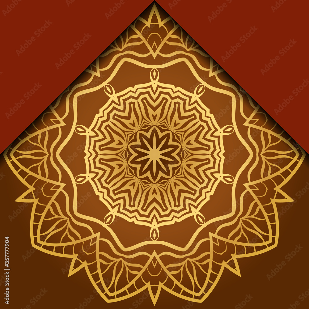 Mandala ornament concept flyer. Ethnic design, on festive and background. Vector background. Card or invitation. Islam, arabic, indian, ottoman motifs. Summer color.