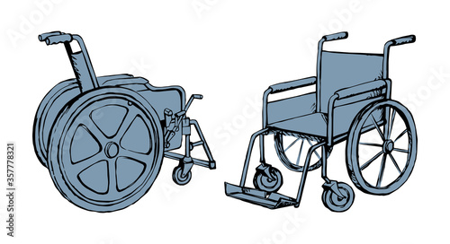 Wheelchair. Vector drawing
