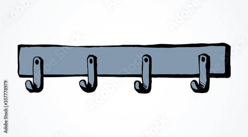 Wall hook. Vector drawing