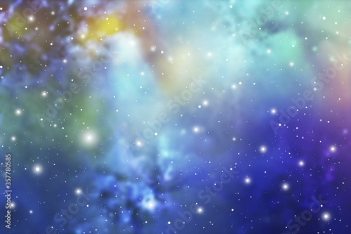 Astrology Mystic Galaxy Background. Outer Space. Vector Digital Illustration of Universe.