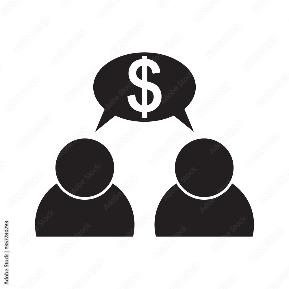 business discussion icon, business icon vector