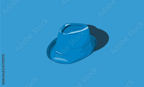 the vector of a cowboy hat with one color is blue and without complexion or plain