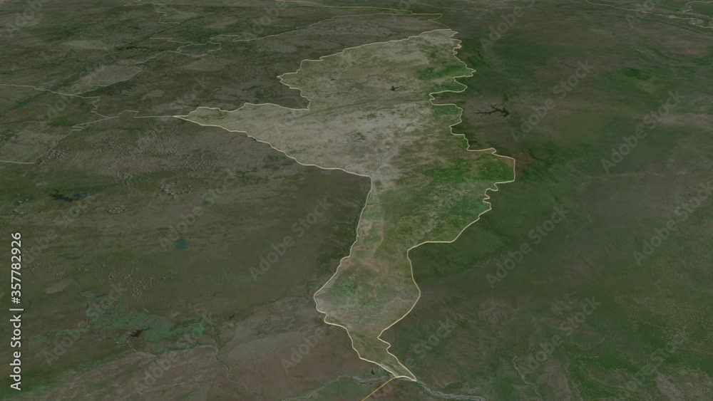 Manicaland, province with its capital, zoomed and extruded on the satellite map of Zimbabwe in the conformal Stereographic projection. Animation 3D Manicaland, province with its capital, zoomed and extruded on the satellite map of Zimbabwe in the conformal Stereographic projection. Animation 3D