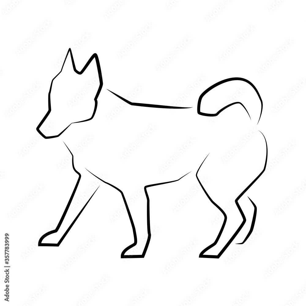 Logo or icon of dog full length isolated on white. Logo or icon of dog full length isolated on white.