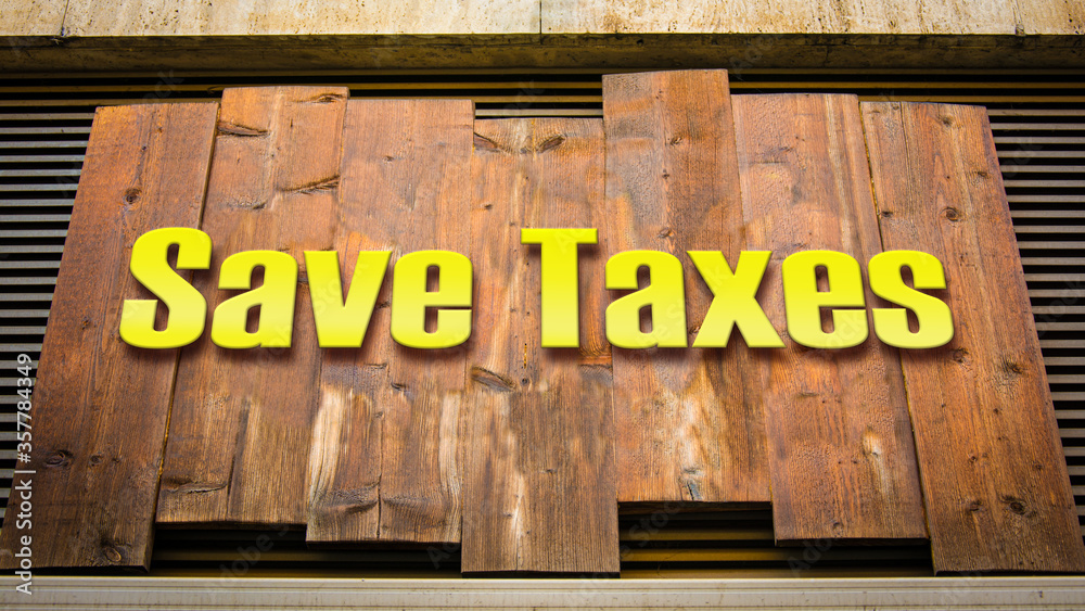 Fototapeta premium Street Sign Save Taxes