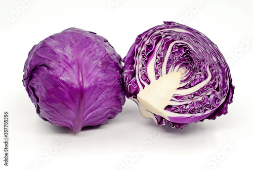 purple cabbage isolated on white background
