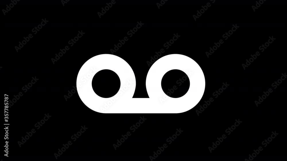 From the Glitch effect arises voicemail symbol. Then the TV turns off. Alpha channel Premultiplied - Matted with color black From the Glitch effect arises voicemail symbol. Then the TV turns off. Alpha channel Premultiplied - Matted with color black