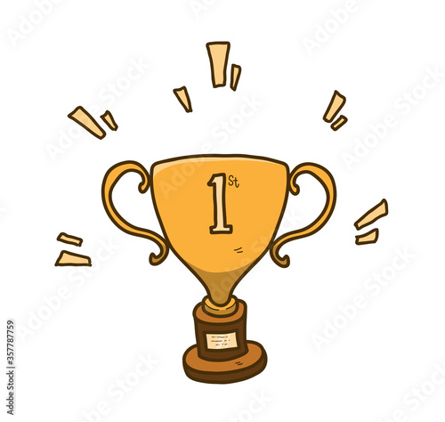 Wallpaper Mural Shiny Gold Trophy vector illustration, a hand drawn vector doodle illustration of a gold trophy for the first position winner. Torontodigital.ca