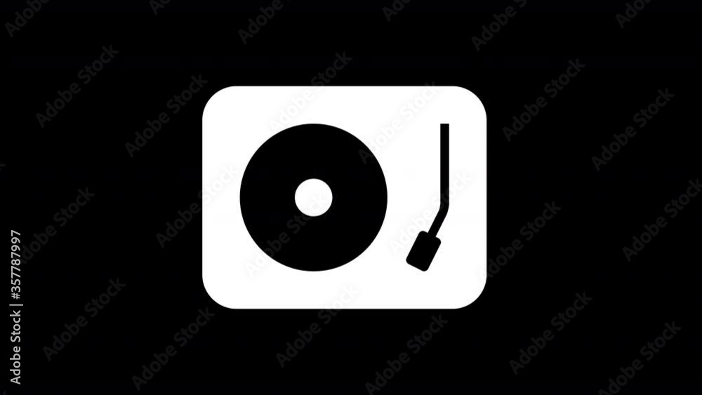 From the Glitch effect arises turntable symbol. Then the TV turns off. Alpha channel Premultiplied - Matted with color black From the Glitch effect arises turntable symbol. Then the TV turns off. Alpha channel Premultiplied - Matted with color black
