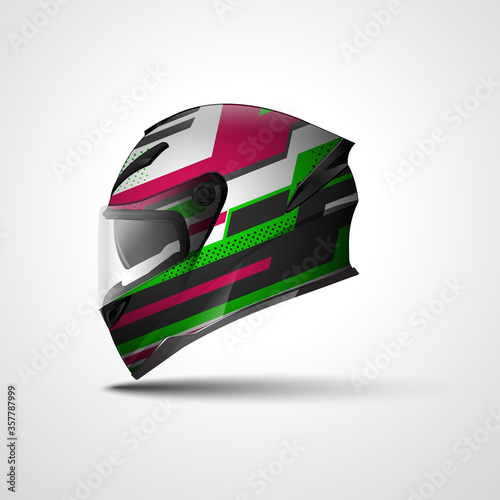 Racing Sport helmet wrap decal and vinyl sticker design