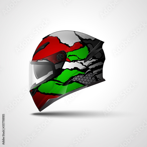 Racing Sport helmet wrap decal and vinyl sticker design