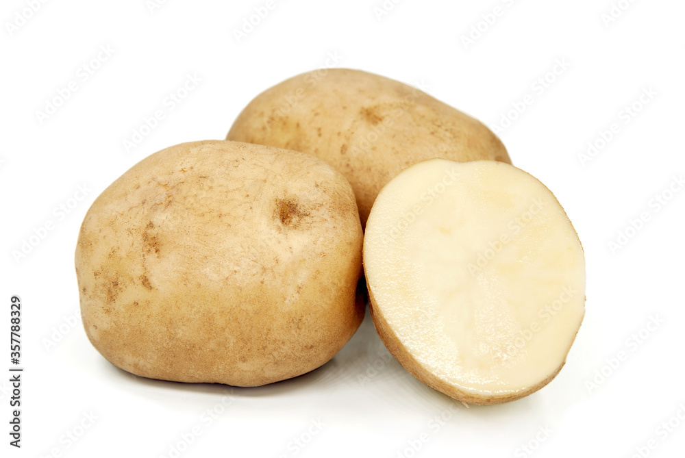 potatoes isolated on white background potatoes isolated on white background