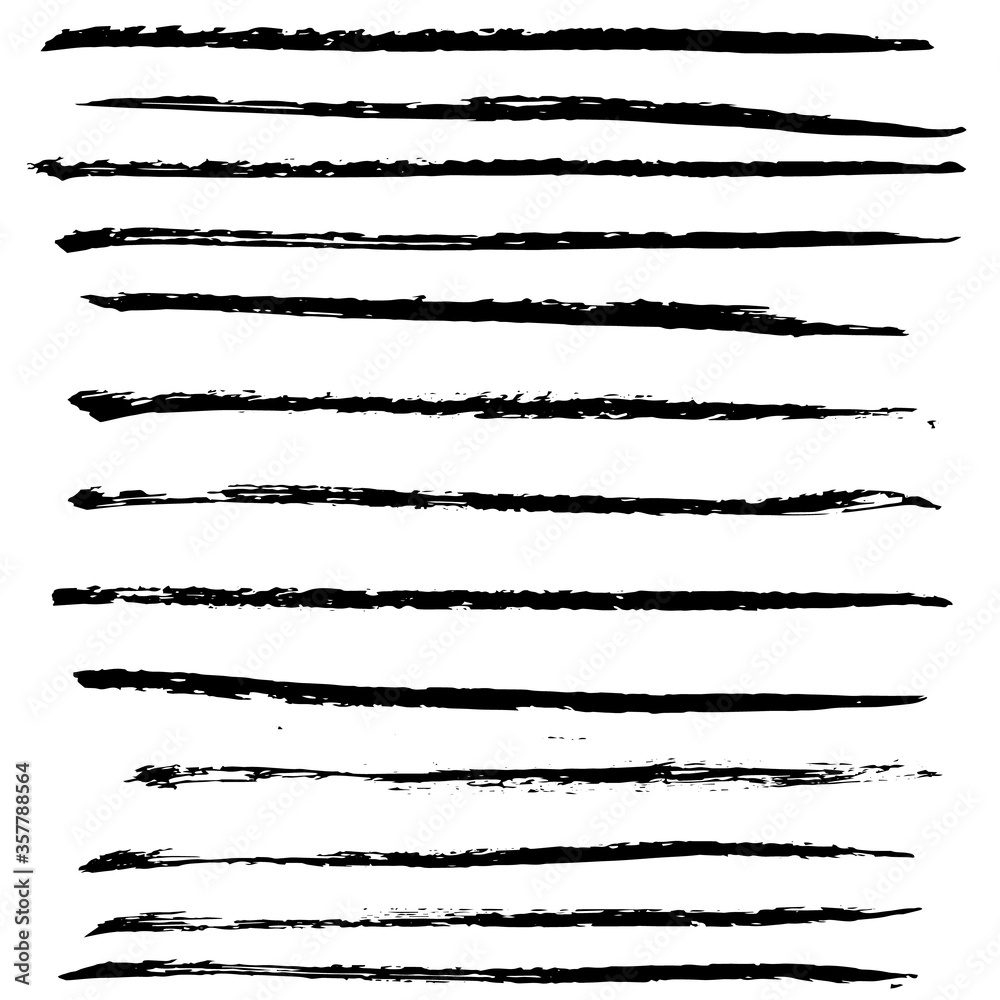 Ink black grunge stripes set. Vector illustration Ink black grunge stripes set. Vector illustration