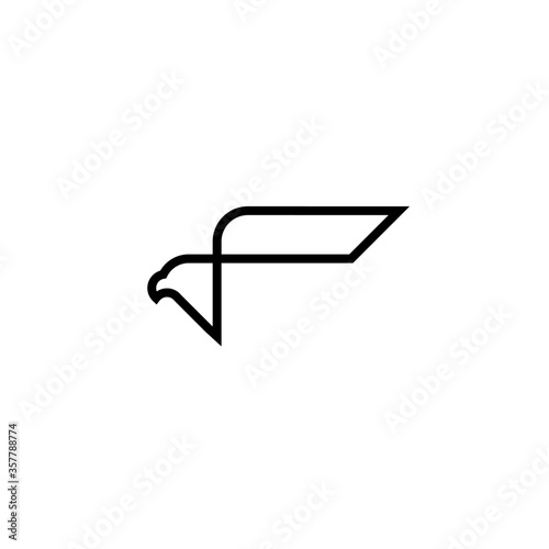 eagle falcon bird logo vector icon illustration