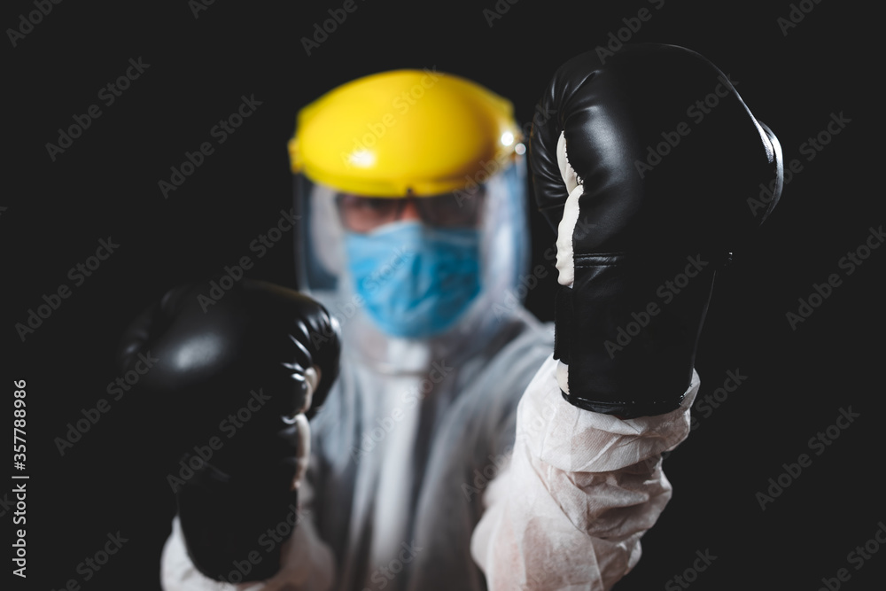 Doctor Surgeon Scientist With Boxing Gloves Ready To Fight The