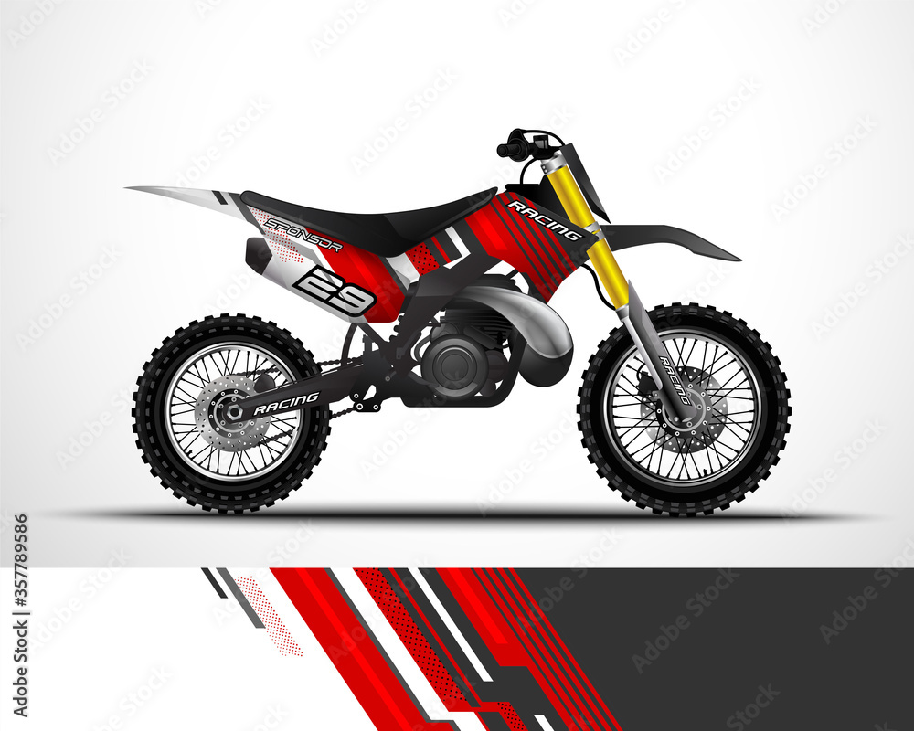 Obraz premium Motocross wrap decal and vinyl sticker design.