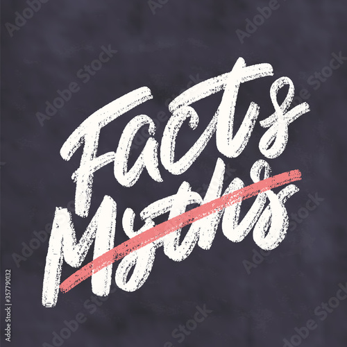 Myths and facts. Concept illustration.