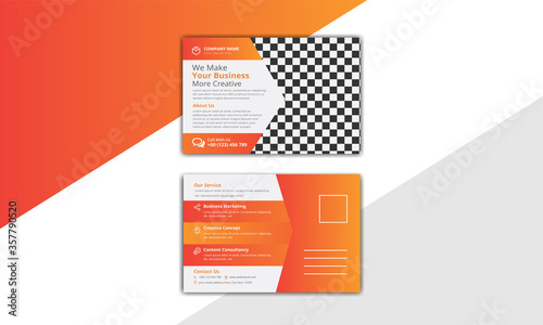 Modern business postcard design template
