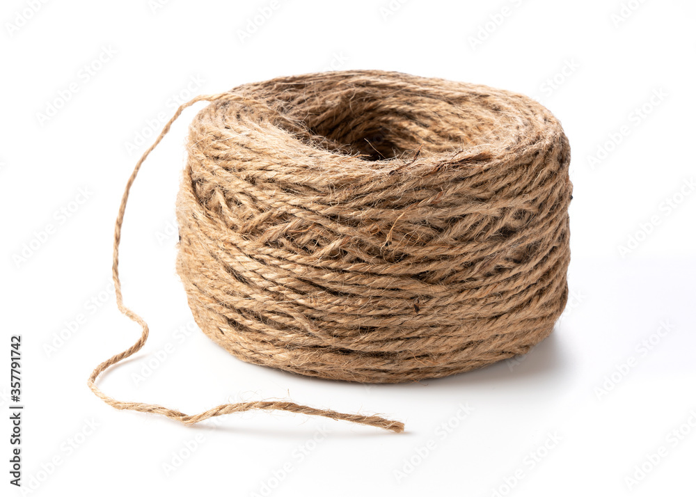 Burlap string on a white background Burlap string on a white background