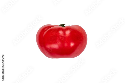 Ripe fresh tomato isolated on white background with clipping path. Fresh vegetable, healthy food