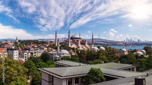 Hagia Sophia complex and Istanbul roofs  Turkey