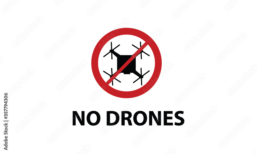 No drones ban sign symbol drones vector illustration No drones ban sign symbol drones vector illustration