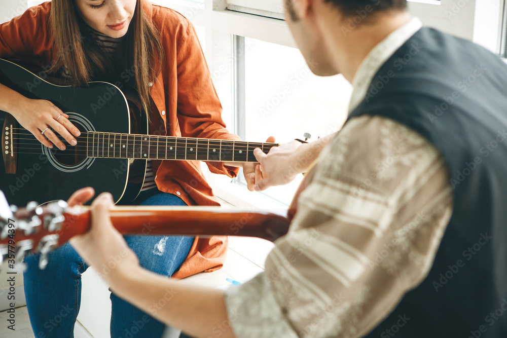 Learning to play the guitar