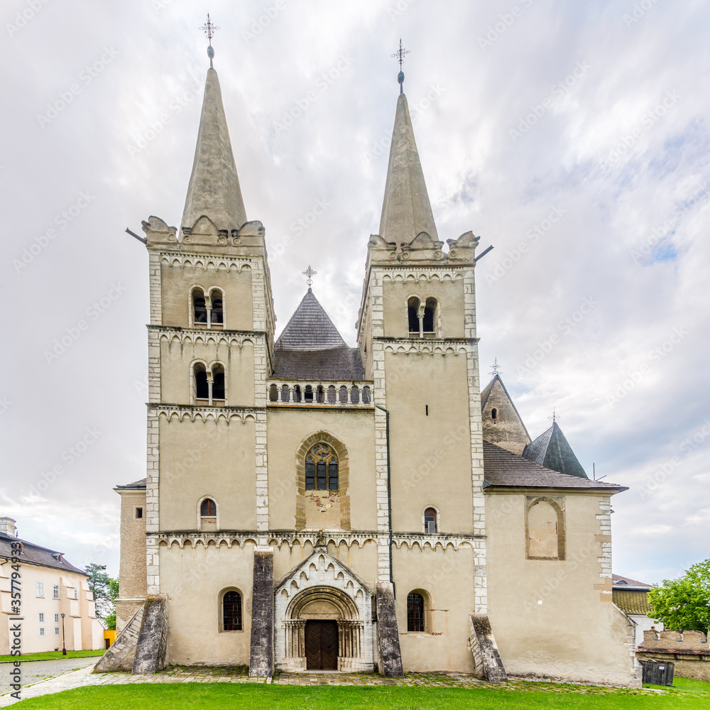 View at the Towers of Cathedral of Saint Martin in Spisske Podhradie  - Slovakia