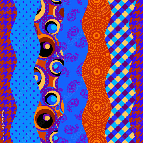 Patchwork textile pattern. Seamless quilting design background.