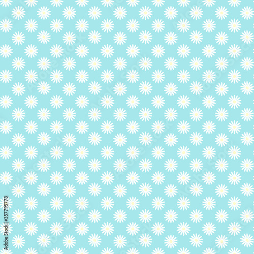 seamless pattern with flowers and leaves in retro scandinavian style