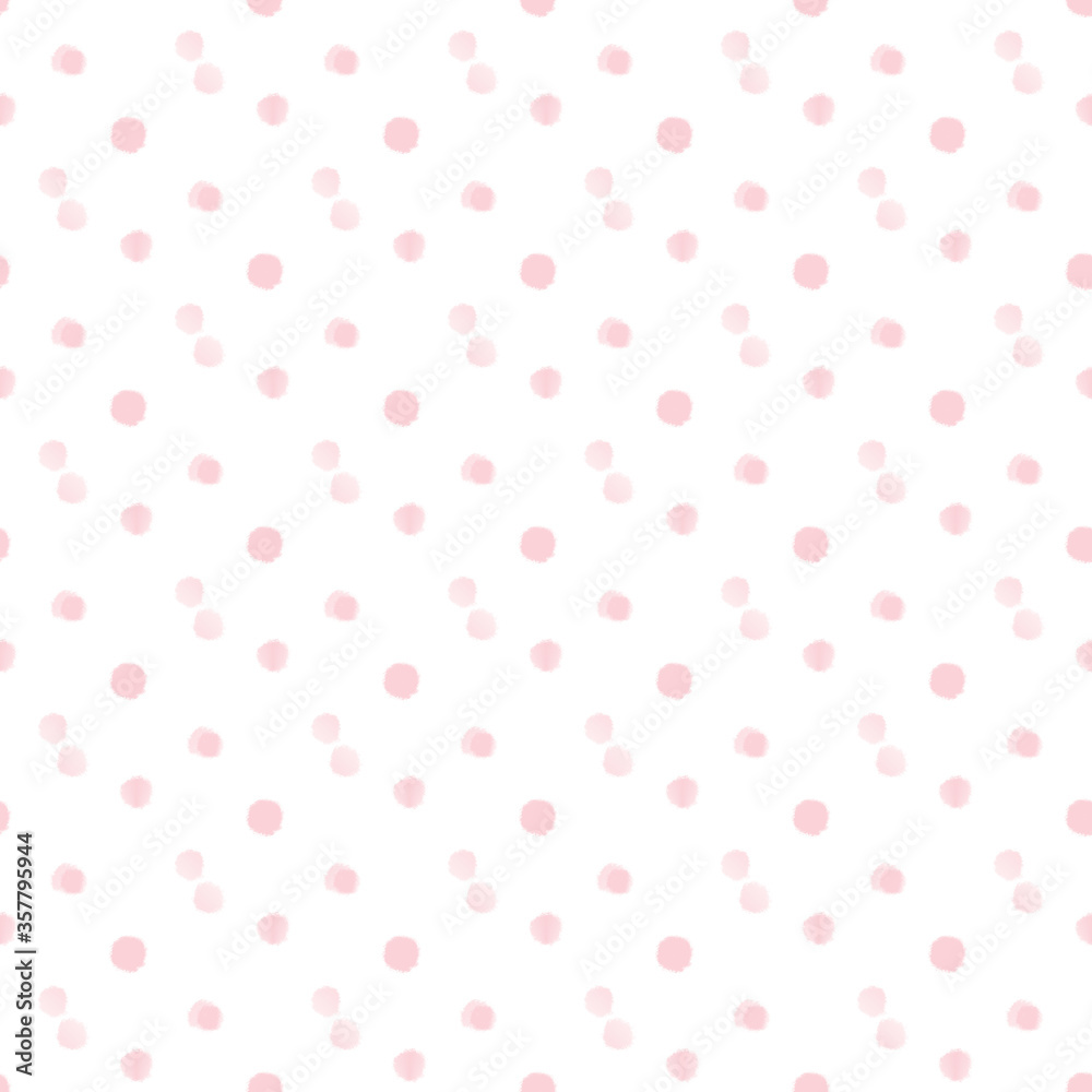 seamless pattern with pink dots watercolor effect
