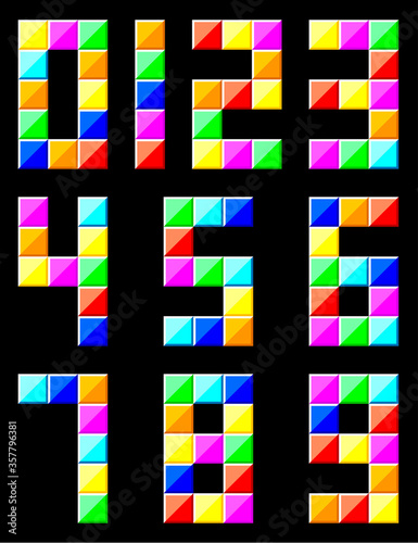Various colorful numbers Caused by design
