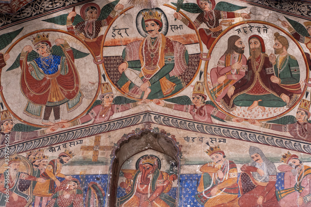 murals of indian culture at jhanda sahib sikh pilgrim site dehradun