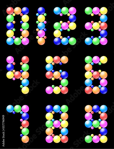 Various colorful numbers Caused by design