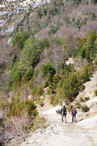 Climbing La larri llanos Pineta glacial cirque Huesca Aragon Spain