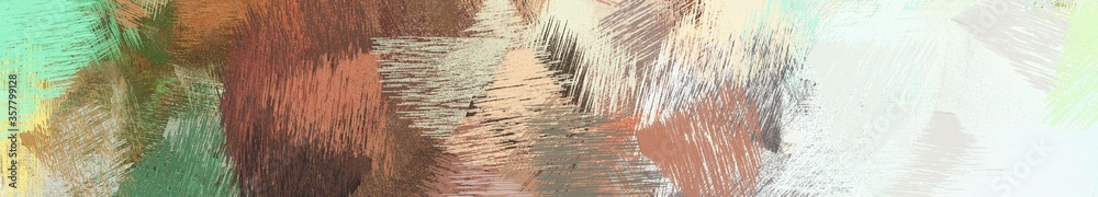 Fototapeta premium wide landscape graphic with creative brush strokes background with light gray, dark olive green and antique white