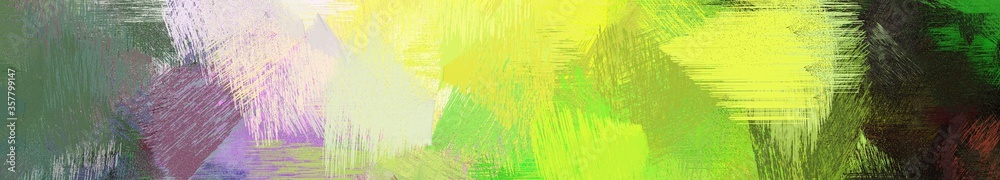 Fototapeta premium wide landscape graphic with abstract brush strokes background decoration with dark khaki, very dark green and green yellow. can be used for wallpaper, cards, poster or banner