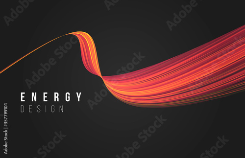Abstract design element of red warm line texture stripe curve, smooth fluid shape, wallpaper cover, design copy