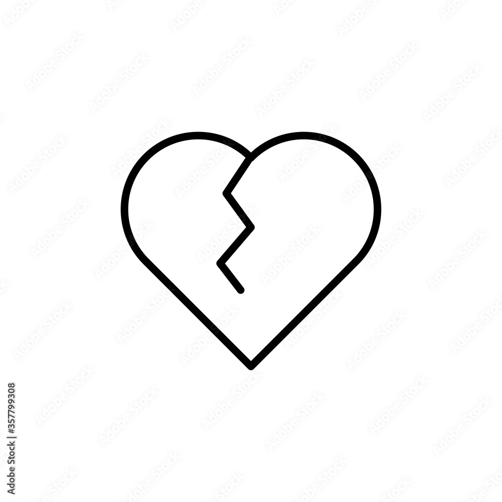 Broken heart icon modern simple vector icon Broken heart icon modern simple vector icon