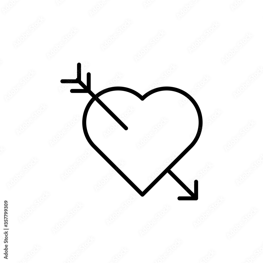 Heart with arrow modern simple vector icon Heart with arrow modern simple vector icon