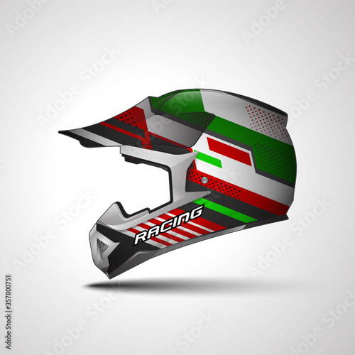 Racing Sport helmet wrap decal and vinyl sticker design.