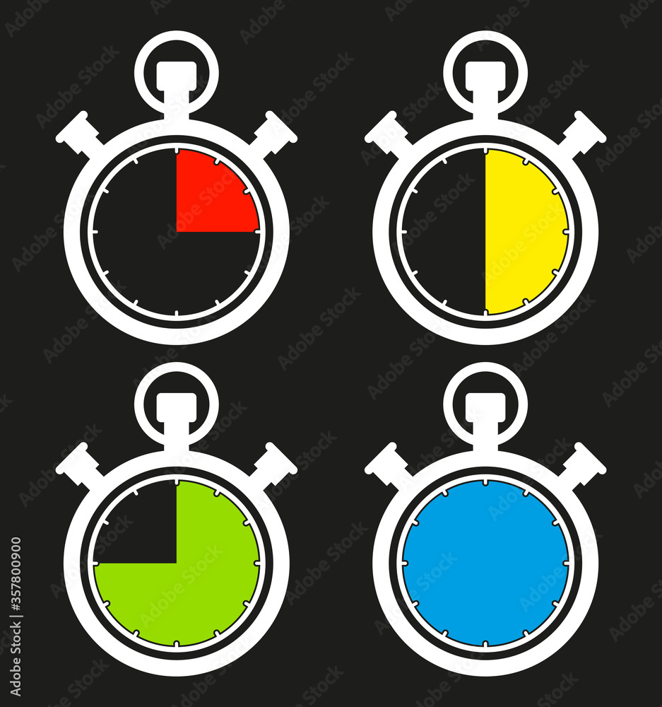 Fototapeta premium analog timer icon set stopwatch logo