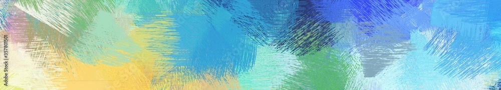 Naklejka premium wide landscape graphic with modern brush strokes background with sky blue, steel blue and pale golden rod