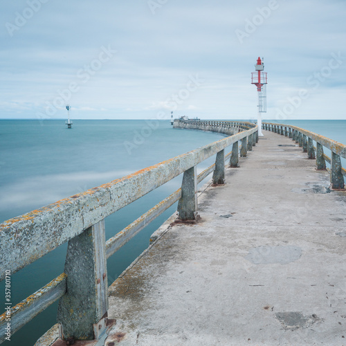 long bridge in a pier on the sea